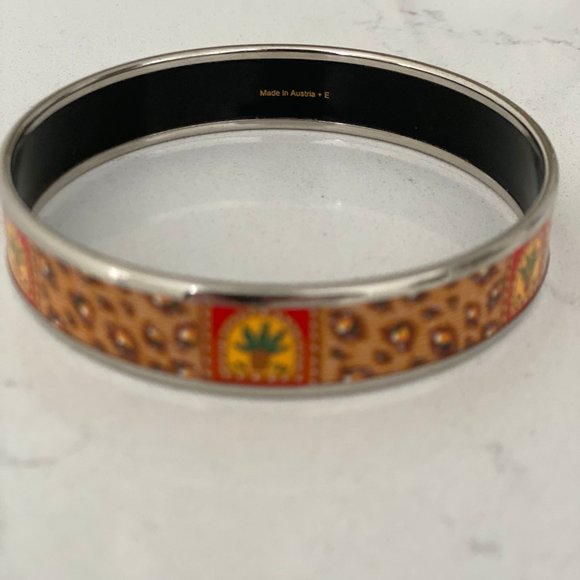 Authentic Hermes Orange Enamel Pineapple Bracelet - Stunning Statement Piece - Picture 5 of 5